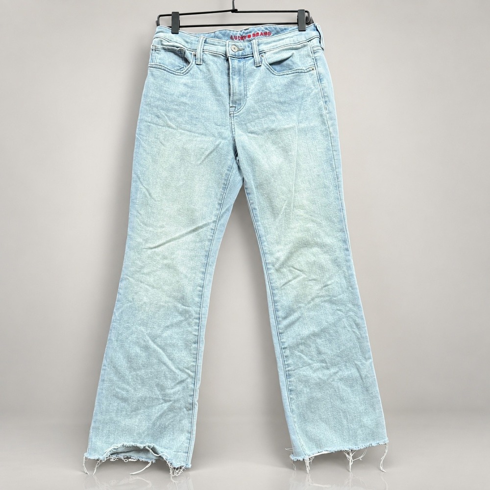 Lucky Brand Lucky Curry Boot Jeans Womens 8 29 Light Wash High Rise Raw Hem